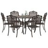vidaXL Garden Dining Set 7 pcs Bronze Aluminium