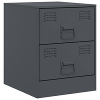 vidaXL Bedside Cabinet Anthracite 34.5x39x44 cm Steel