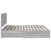 vidaXL Bed Frame with Drawer Grey Sonoma 200 x 200 cm Engineered Wood
