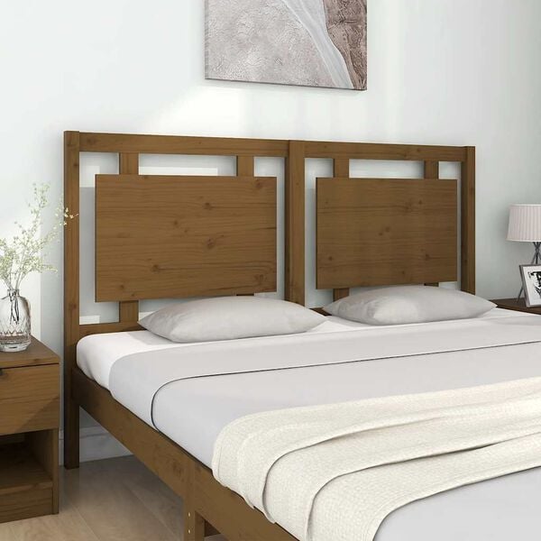 vidaXL Bed Headboard Honey Brown 155.5x4x100 cm Solid Pine Wood