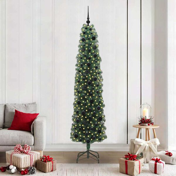 vidaXL Artificial Christmas Tree with 300 LEDs with Stand Green 210 cm