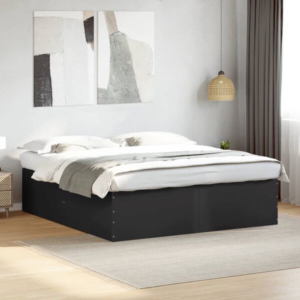 vidaXL Bed Frame without Mattress Black 200x200 cm