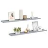 vidaXL Frame Ledge Shelf | Set of 2 | Grey | Lacquered MDF | 80 cm long