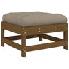 vidaXL Garden Footstool with Cushion Honey Brown Solid Wood Pine