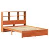 vidaXL Bookcase Bed Frame Wax Brown 140 x 200 cm Solid Pine Wood