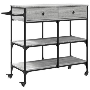 vidaXL Kitchen Trolley Grey Sonoma 105x42x95 cm Engineered Wood