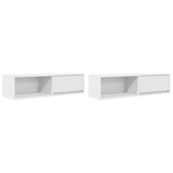 vidaXL TV Cabinets 2 pcs White 100x31x25.5 cm Engineered Wood