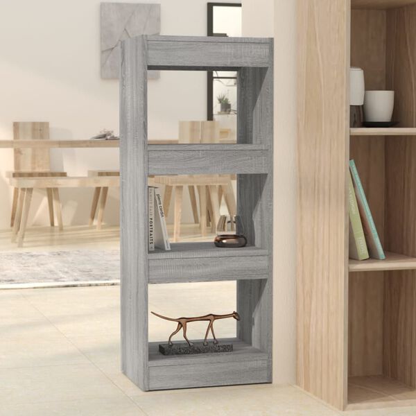 vidaXL Book Cabinet/Room Divider Grey Sonoma 40x30x103 cm Engineered Wood