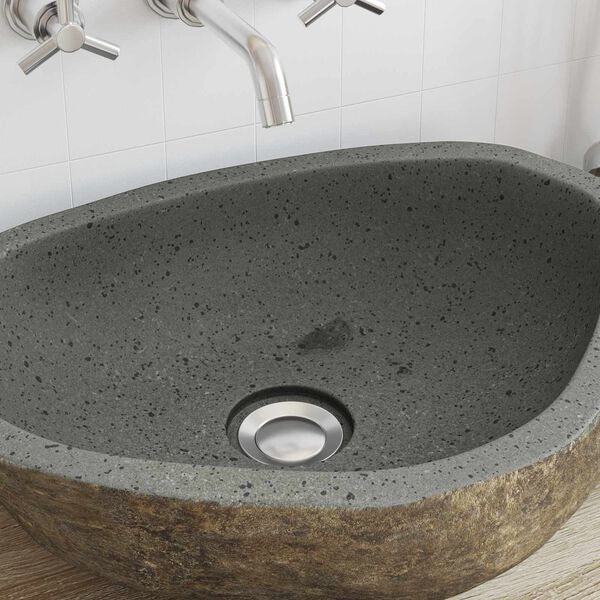 vidaXL Riverstone basin Light Grey 52 x 40 x 15 cm River Stone
