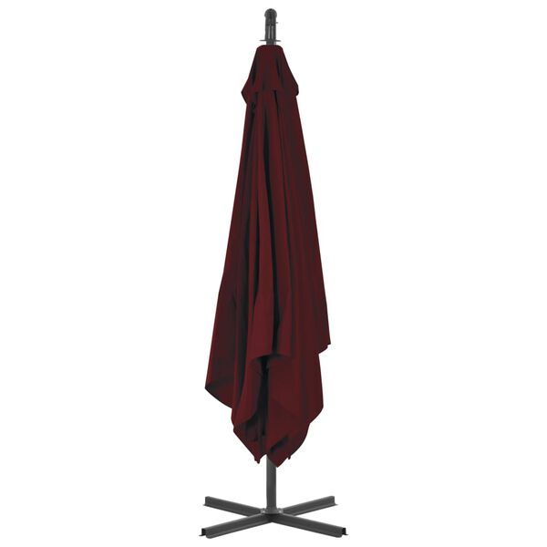 vidaXL Cantilever Garden Parasol with Steel Pole 250x250 cm Wine Red