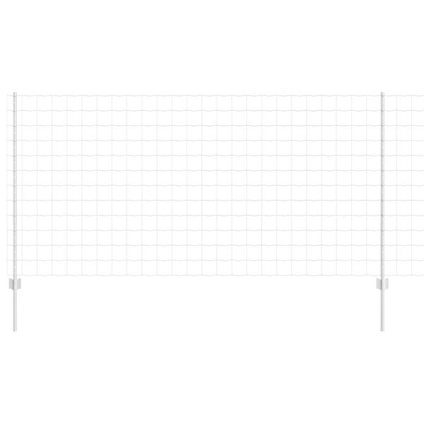 vidaXL Fence with Post Silver 1.2 x 10 m Steel