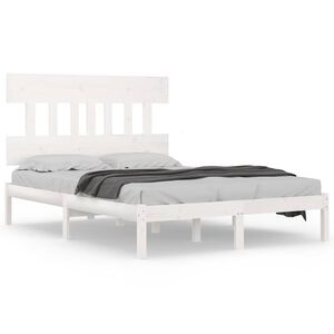 vidaXL Bed Frame without Mattress White 200x200 cm Solid Wood