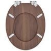 vidaXL Toilet Seat 2 pcs Brown 44 x 38 cm MDF board