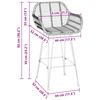 vidaXL Bar Chair 2 pcs Black 55 x 52 x 92 cm Rattan and Iron
