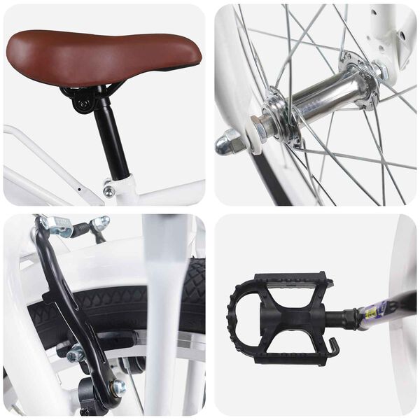 vidaXL Kids Bike 18'' for 5-7 Years Old White