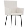 vidaXL Dining Chairs with Armrests 2 pcs Cream Fabric