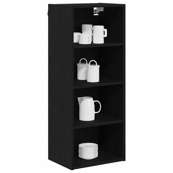 vidaXL Hanging Cabinet Black Oak 40 x 29.5 x 100 cm Engineered Wood