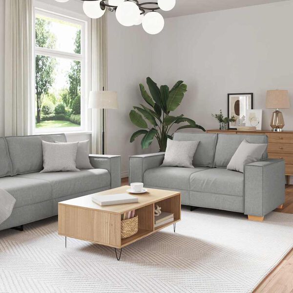 vidaXL Sofa 3 pcs Cloud Grey Fabric