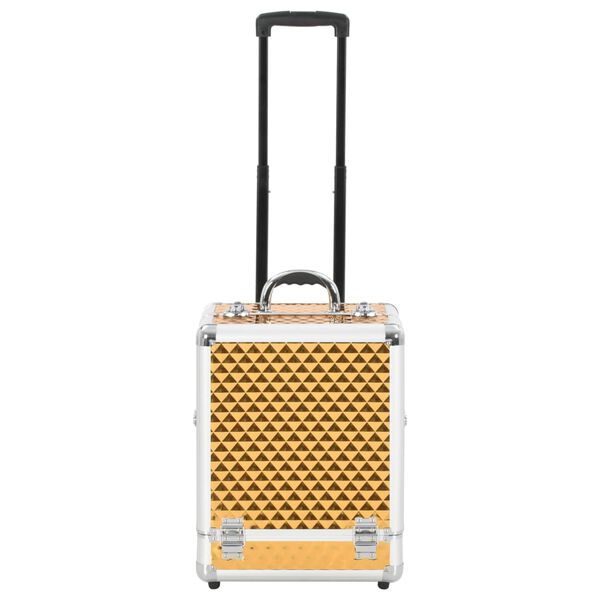 vidaXL Make-up Trolley 35x29x45 cm Gold Aluminium