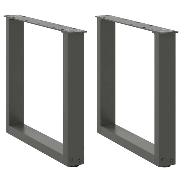 vidaXL Coffee Table Legs U-Shaped 2 pcs Anthracite 50x(42-43) cm Steel