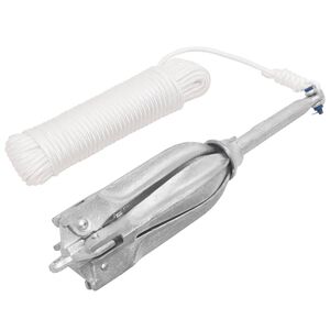 vidaXL Folding Anchor with Rope Silver 12 kg Hot Dip Galvanized Cast Iron