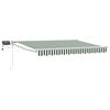 vidaXL Manual Retractable Awning with LEDs Green and White 3.5 x 2.5 m