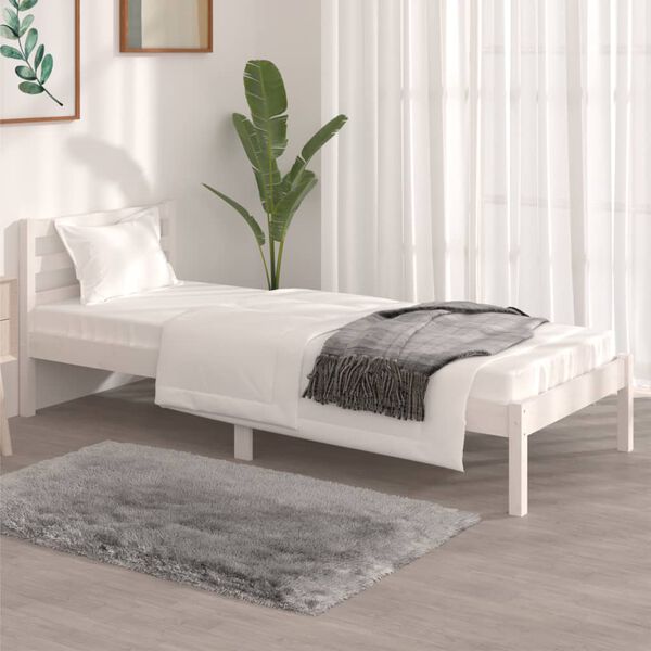 vidaXL Bed Frame without Mattress 75x190cm White Small Single