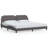 vidaXL Bed Frame with LED without Mattress "Zadar" Grey 200x200 cm