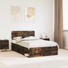 vidaXL Bed Frame Smoked Oak 120 x 200 cm Solid Pine Wood
