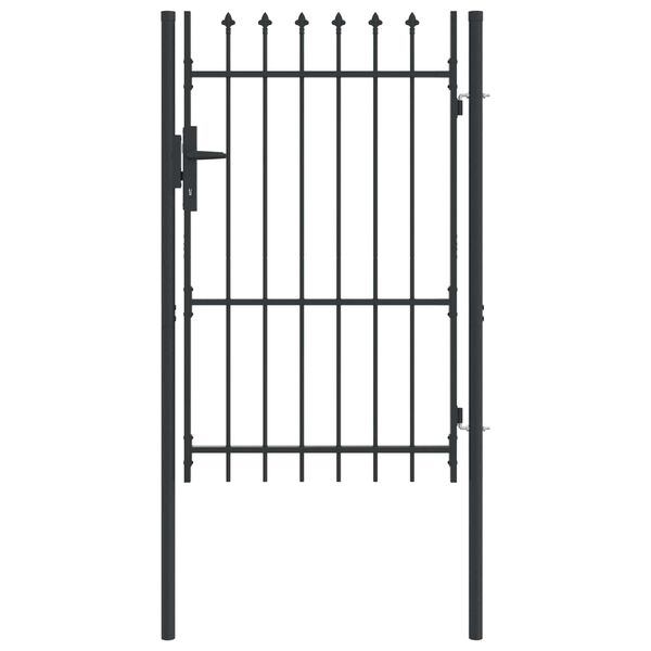 vidaXL Fence Gate Boxtel Single Door with Spike Top Steel 1x1.5 m Black