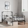 vidaXL Metal Bed Frame without Mattress with Footboard&nbsp;Black 100x190cm