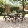 vidaXL Garden Dining Set 7 pcs Bronze Aluminium
