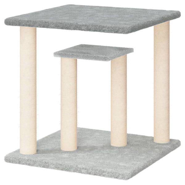 vidaXL Cat Scratching Posts with Platforms Light Grey 50 cm