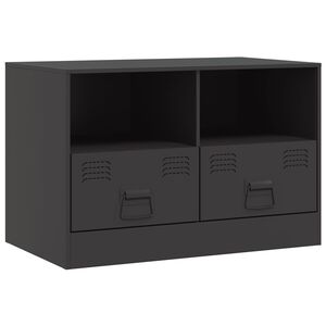 vidaXL TV Cabinet Black 67x39x44 cm Steel