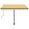 vidaXL Freestanding Manual Retractable Awning 300x250 cm Yellow/White