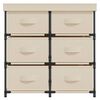 vidaXL Storage Cabinet with 6 Drawers 55x29x55 cm Cream Steel