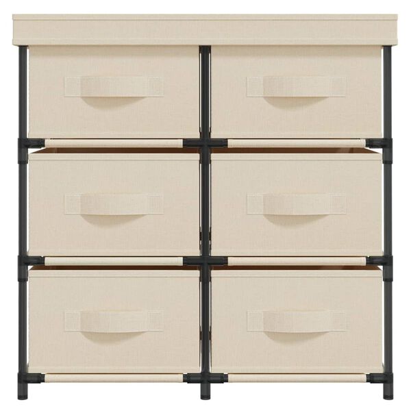 vidaXL Storage Cabinet with 6 Drawers 55x29x55 cm Cream Steel