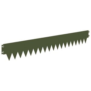 vidaXL Lawn Edging 20 pcs 103 x 15 cm metal Olive Green