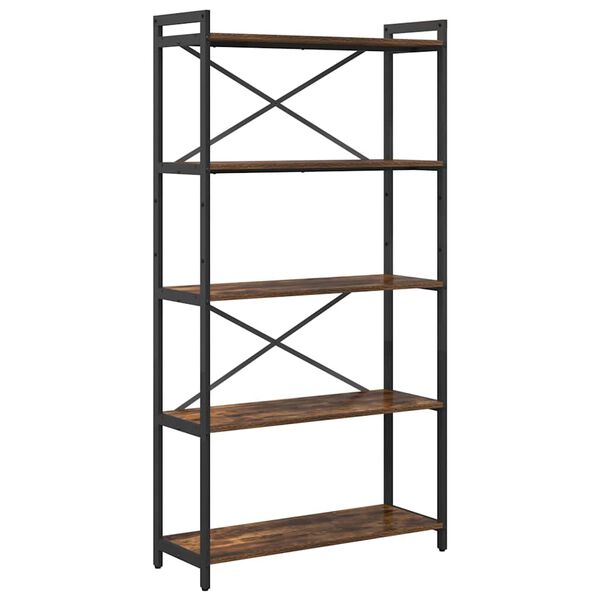 vidaXL Bookshelf Smoked Oak 80 x 30 x 155 cm Engineered Wood