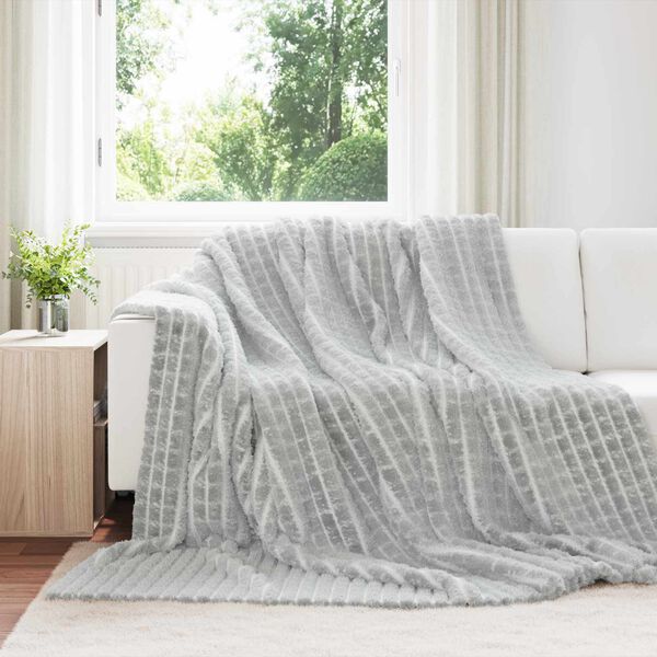 vidaXL Throw Blanket Grey 270 x 240 cm Fleece