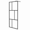 vidaXL Walk-in Shower Wall with Tempered Glass Black 90x195 cm