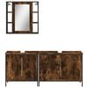 vidaXL 3 Piece Bathroom Cabinet Set Smoked Oak Engineered Wood