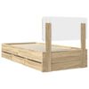 vidaXL Bed Frame with Headboard Sonoma Oak 75 x 190 cm Engineered Wood