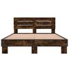 vidaXL Bed Frame without Mattress Smoked Oak 120x200 cm
