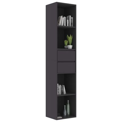 vidaXL Book Cabinet Grey 36x30x171 cm Engineered Wood