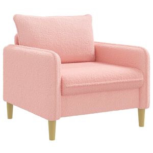 vidaXL XL Armchair Pink Boucl&eacute;