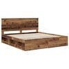 vidaXL Bed Frame with Headboard Old Wood 200 x 200 cm Solid Pine Wood