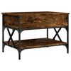 vidaXL Coffee Table Smoked Oak 70x50x50 cm Engineered Wood and Metal