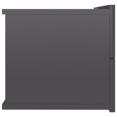 vidaXL Bedside Cabinet High Gloss Grey 40x30x30 cm Engineered Wood
