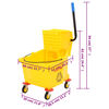 vidaXL Cleaning Trolley with Mop Bucket Polypropylene